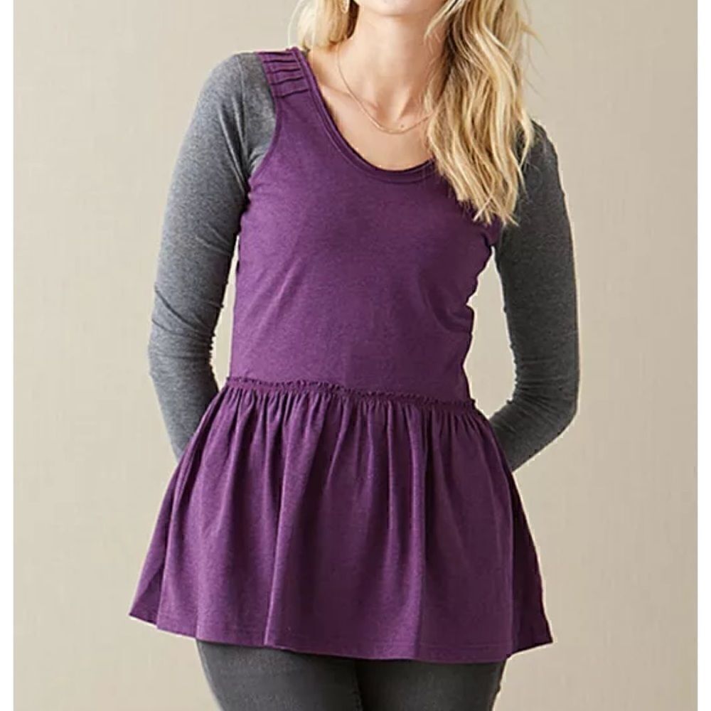 Matilda Jane Wonderful Parade Skippy Purple Peplum Sleeveless Tank sz S Small